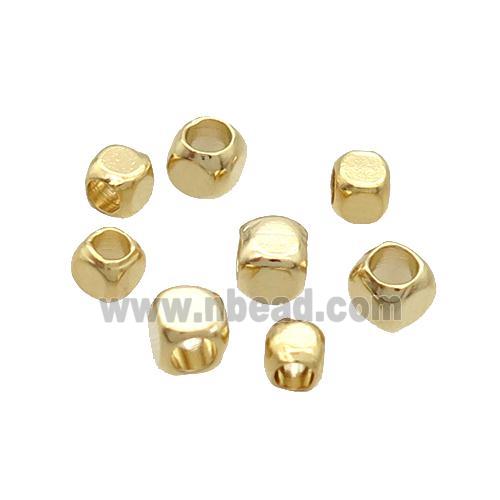 Copper Cube Beads Unfade Gold Plated