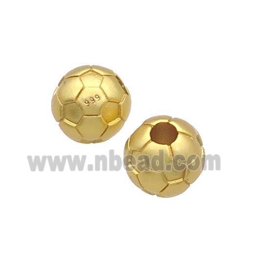 Copper Football Beads Round Large Hole Unfade Gold Plated