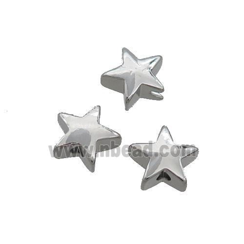 Copper Star Beads Platinum Plated