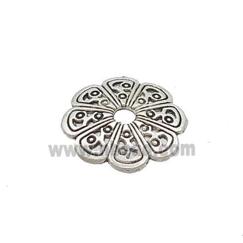 Tibetan Style Zinc Beadcaps Antique Silver