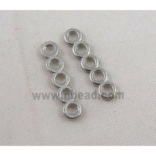 jewelry spacer bead, alloy, platinum plated