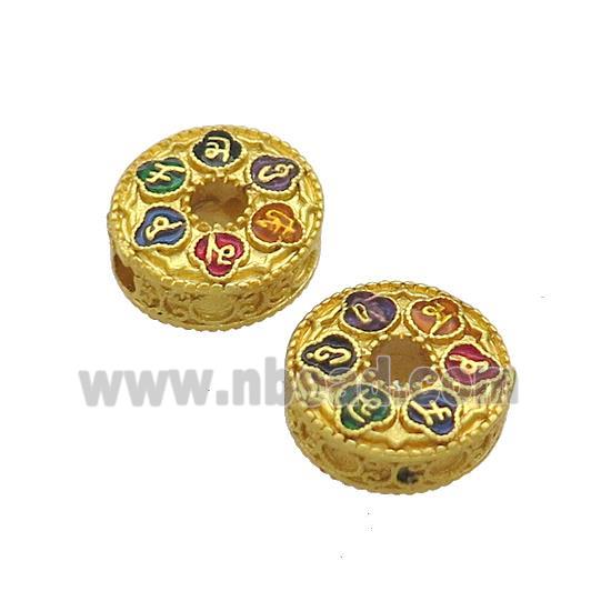 Copper Coin Beads Painted Zodiac Gold Plated