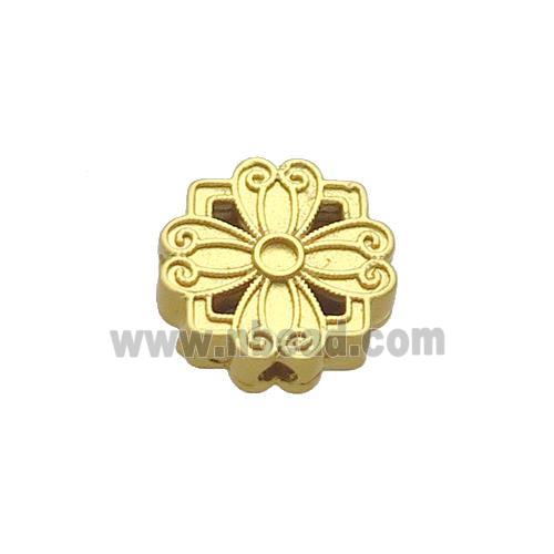 Copper Flower Beads Gold Plated