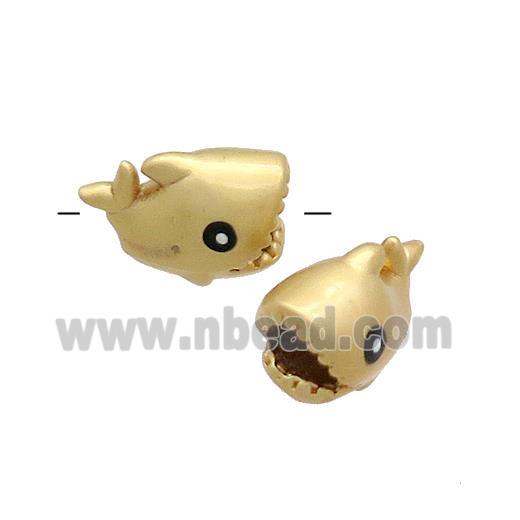 Copper Shark Charms Beads Unfade Large Hole Gold Plated