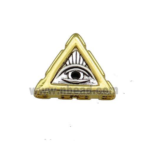Copper Triangle Evil Eye Charms Beads Antique Silver Gold