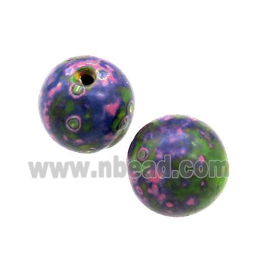 Wood Beads Multicolor Painted Smooth Round
