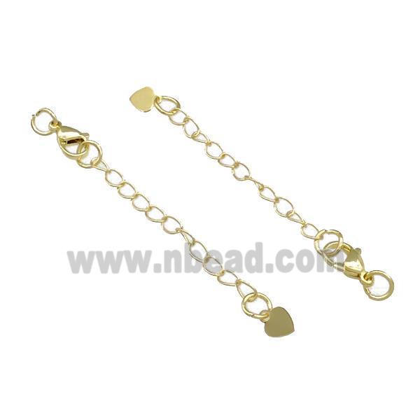 Copper Necklace Extender Chain Tail Gold Plated