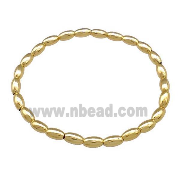 Copper Bracelet Stretchy Gold Plated