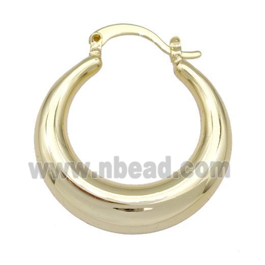 Copper Latchback Earrings Hollow 18K Gold Plated