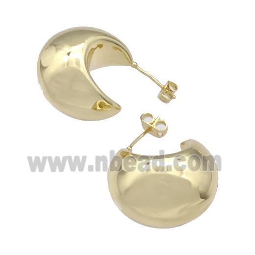 Copper Stud Earrings Hollow Gold Plated