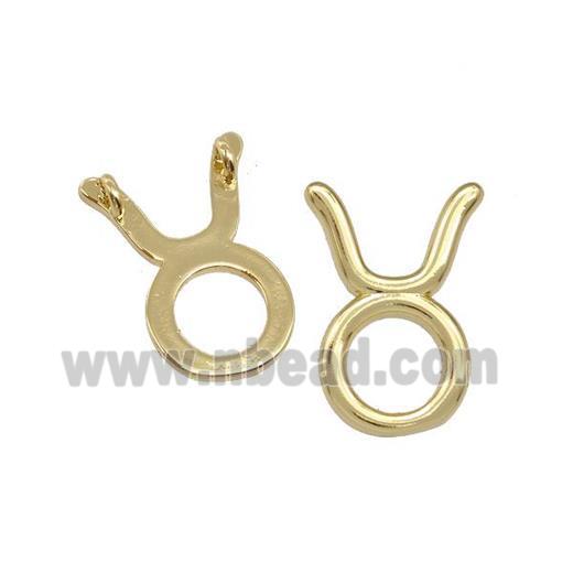 Copper Pendant Zodiac Signs Taurus Gold Plated