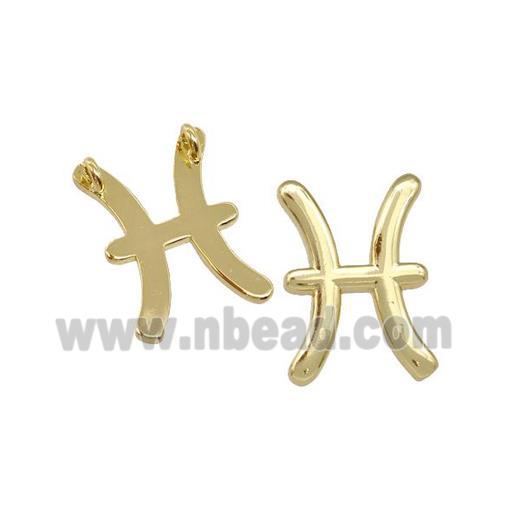 Copper Pendant Zodiac Signs Pisces Gold Plated