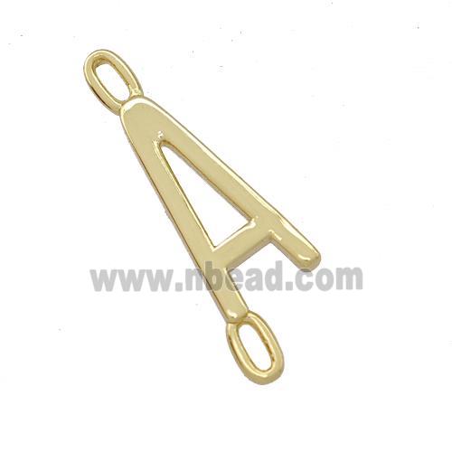 Copper Connector Letter-A Gold Plated