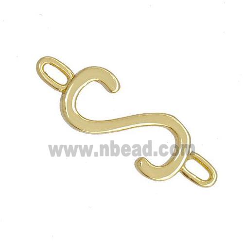 Copper Connector Letter-S Gold Plated
