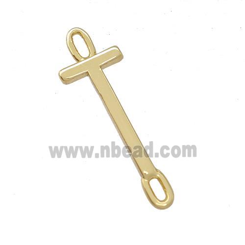 Copper Connector Letter-T Gold Plated