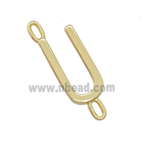 Copper Connector Letter-U Gold Plated