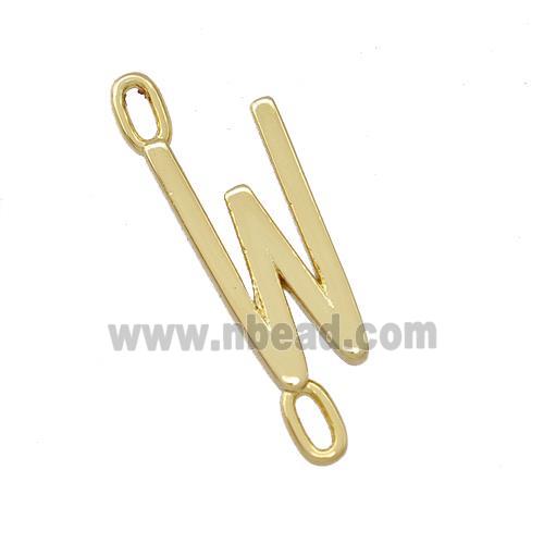 Copper Connector Letter-W Gold Plated