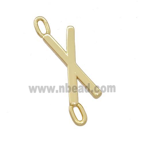 Copper Connector Letter-X Gold Plated