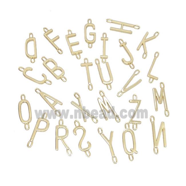 Copper Alphabet Connector Mixed Letters Gold Plated