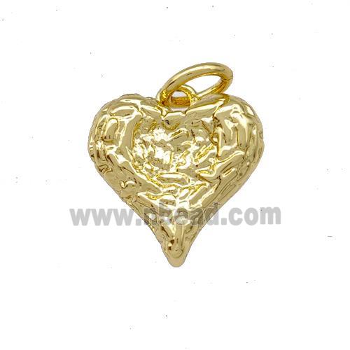 Copper Heart Pendant Hammered Gold Plated