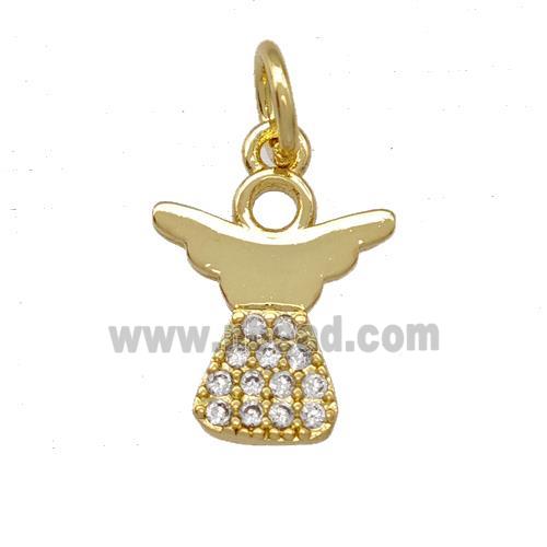 Copper Pendant Pave Zircon Gold Plated
