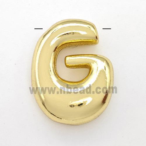 copper letter pendant, gold plated