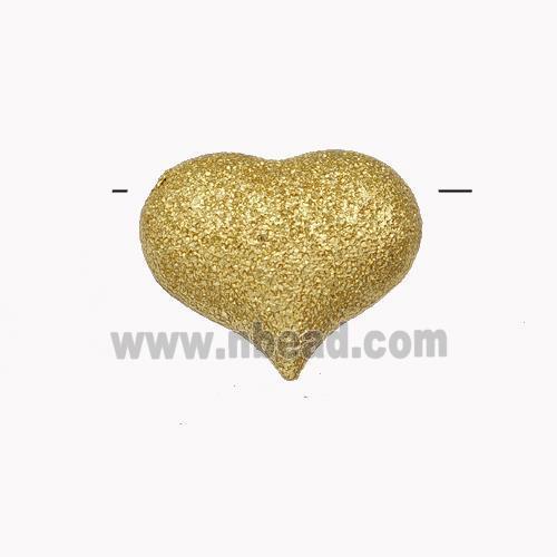 Copper Heart Beads Corrugated Hollow Gold Plated