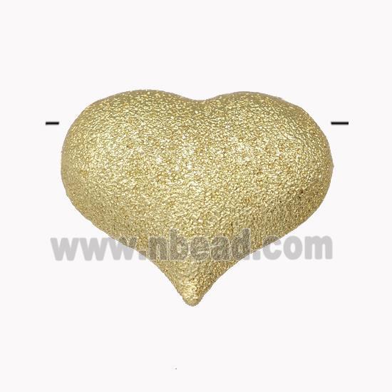 Copper Heart Beads Corrugated Hollow Gold Plated