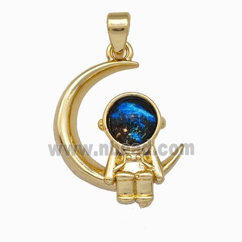 copper Pendant pave resin 18K gold plated