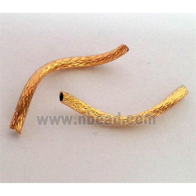 colorfast copper tube bead, gold plated