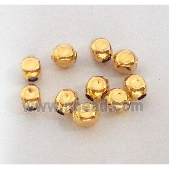 colorfast copper tube bead, gold plated