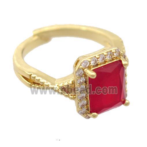 copper Rings pave zircon, resizable, gold plated