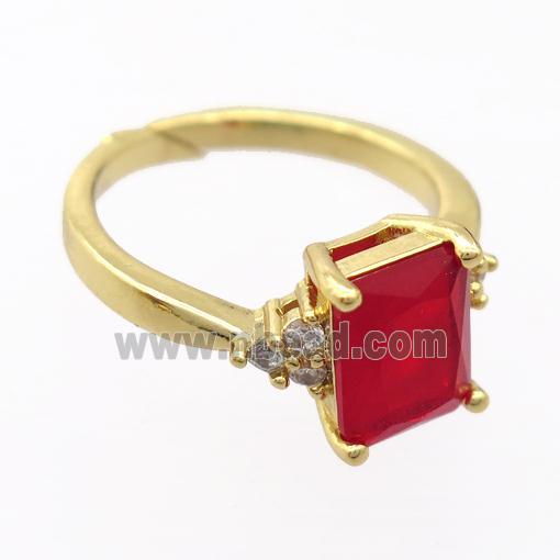 copper Rings pave zircon, resizable, gold plated