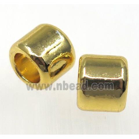 Colorfast copper tube beads, gold platd