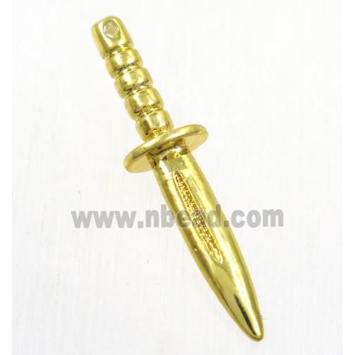 colorfast copper knife pendant, gold plated