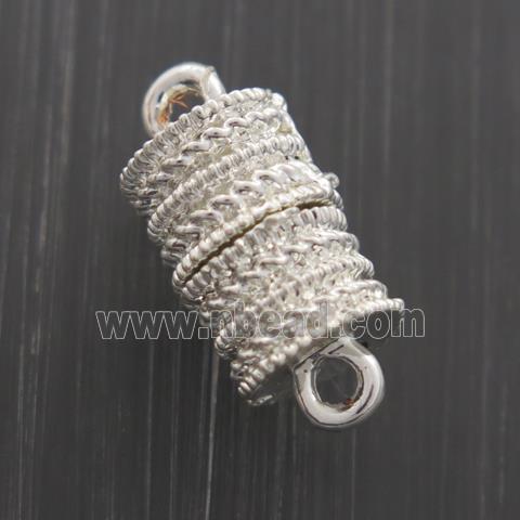 iron clasp, magnetic, silver plated