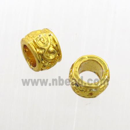 alloy rondelle beads, colorfast, gold plated