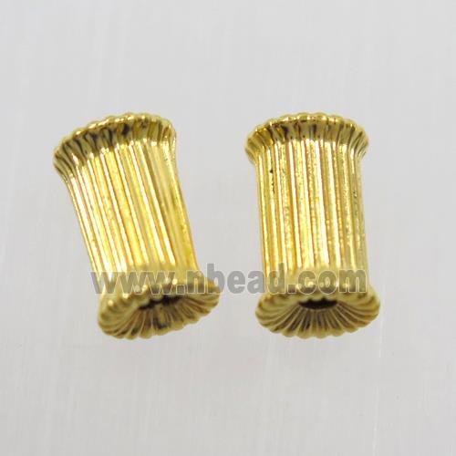 corrugated copper tube beads, gold plated