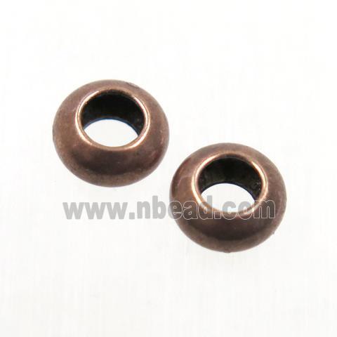 copper spacer beads, rondelle, antique red