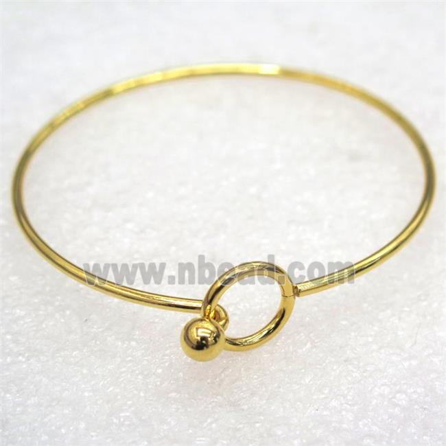 stainless steel cuff bangle, gold plated