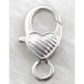 Parrot Clasp, alloy, platinum plated