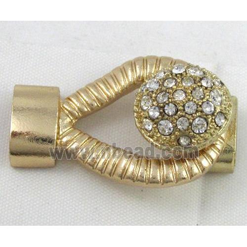 end of cord, alloy connector for necklace, bracelet, dark-gold