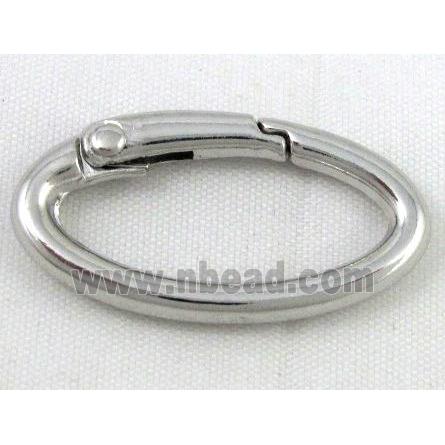 alloy Carabiner Clasp, platinum plated