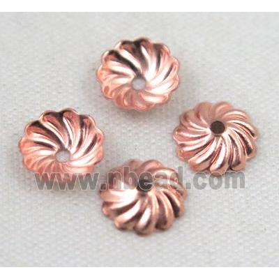 copper beadcaps, red copper