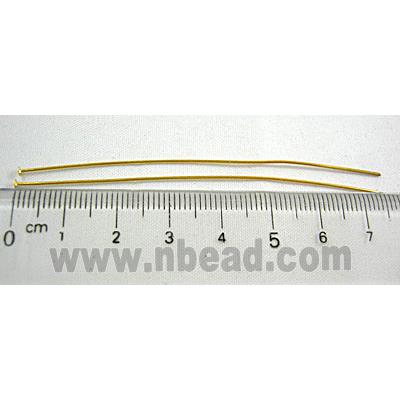 flat-HeadPins, copper, gold plated