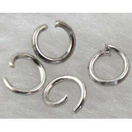 open mouth Jump Rings, iron, platinum plated