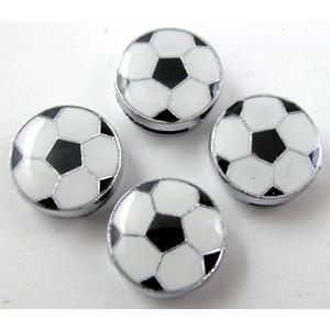 Enamel Football beads, Alloy, charms