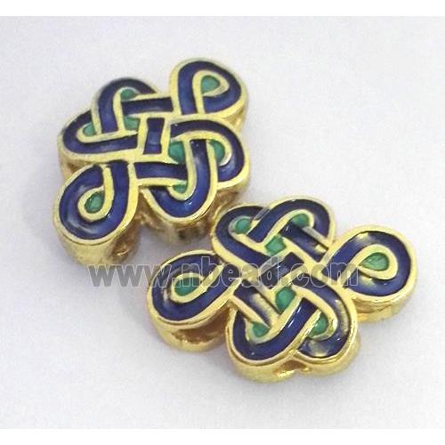 enameling copper knot bead, colorfast