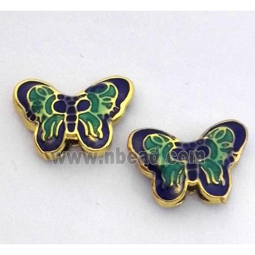 enameling copper butterfly bead, colorfast