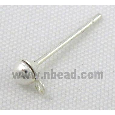 silver plated copper Earring Stud